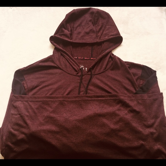 SPLIT GUYS’ ATHLETIC HOODIE 2XL COLOR: BURG/RED - Picture 3 of 8